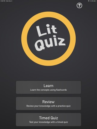 Literary Analysis Quiz screenshot