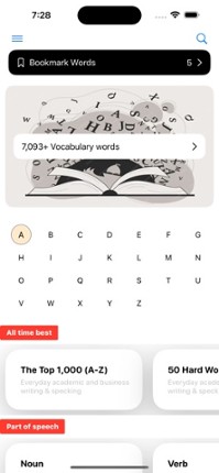 Vocabulary Builder daily words screenshot