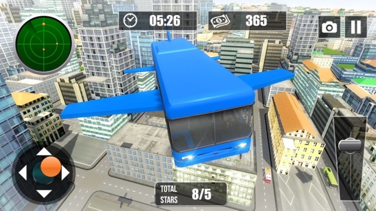 Flying Bus City Stunts Simulator - Collect stars by performing stunts in 3D modern city screenshot