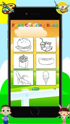 Food Coloring Book -  Drawing Painting for Kids Free Games screenshot