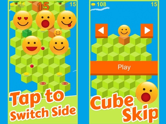 Cube Skip Emoji Fall Down : Emotion Rolling Ball Endless Games Image