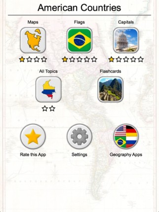 American Countries and Caribbean: Flags, Maps Quiz screenshot