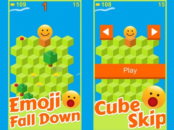 Cube Skip Emoji Fall Down : Emotion Rolling Ball Endless Games screenshot