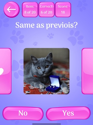 Cute Cats Memory Match Game screenshot