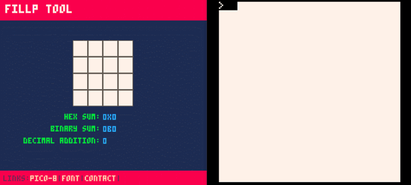 PICO-8 fillp tool screenshot