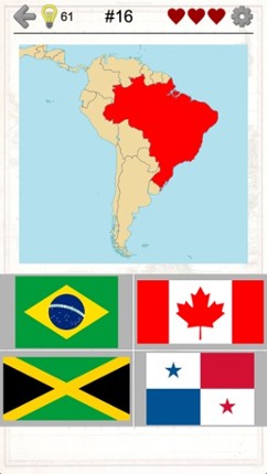 American Countries and Caribbean: Flags, Maps Quiz screenshot