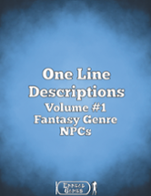 One Line Descriptions Volume 1 Fantasy Genre NPCs Image