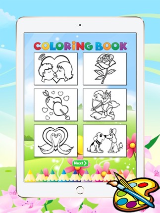 Valentine Day Coloring Book - All In 1 Drawing, Paint And Color Games HD For Good Kid screenshot