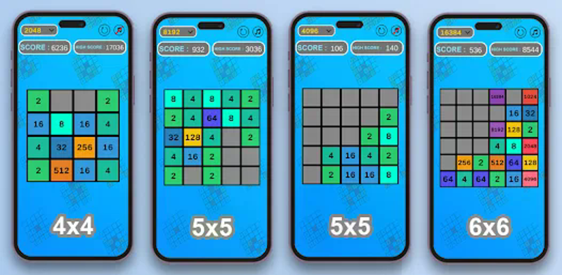 2048-16384 Number Puzzle Game screenshot