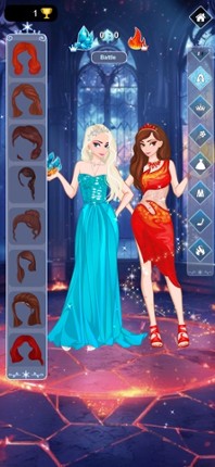 Ice vs Fire magic dress up screenshot