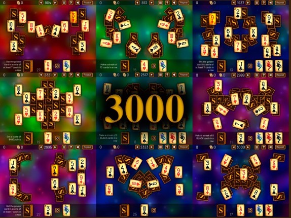 3000 TriPeaks Solitaire Games screenshot