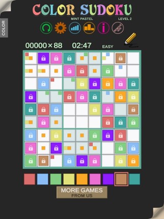 Color Sudoku Mint Pastel Image
