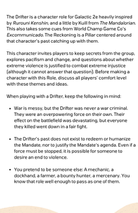 The Drifter's Reckoning (g2e Role) Image