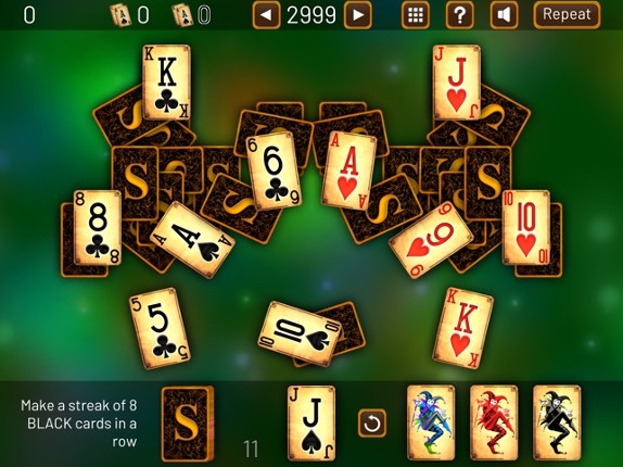 3000 TriPeaks Solitaire Games screenshot