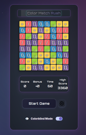 Color Match Rush | Colorblind-friendly design screenshot