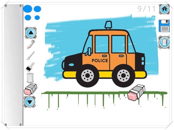 Car Coloring Painting And Drawing Game for Baby or Kid Doodle Picture Image