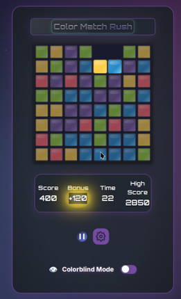 Color Match Rush | Colorblind-friendly design screenshot