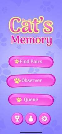 Cute Cats Memory Match Game Image