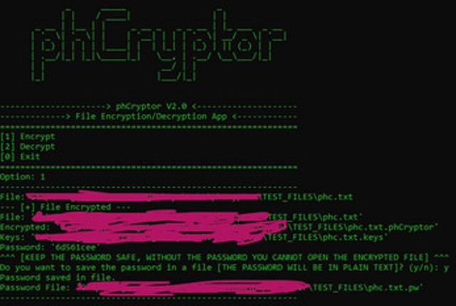 phCryptor - File Encryption Application Image