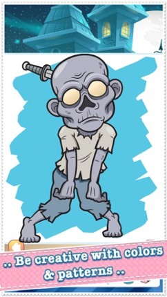 Coloring Book Cute Zombie Colorings Pages - pattern educational learning games for toddler & kids screenshot