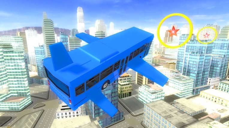 Flying Bus City Stunts Simulator - Collect stars by performing stunts in 3D modern city screenshot