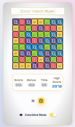 Color Match Rush | Colorblind-friendly design screenshot