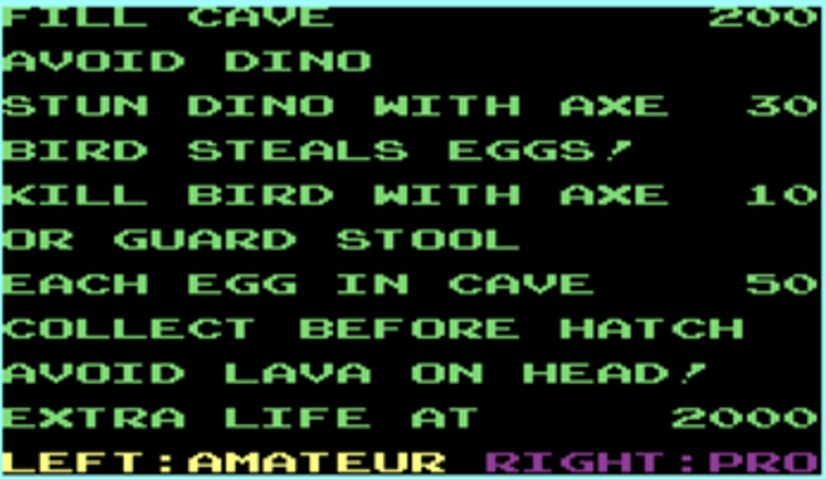 Caveman (VIC 20) screenshot