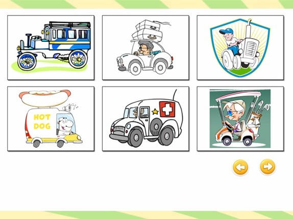 Cute Car Coloring Book Image