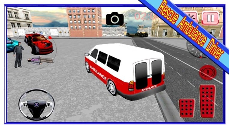 Rescue Ambulance Driver 3d simulator - On duty Paramedic Emergency Parking, City Driving Reckless Racing Adventure Image