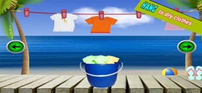 Kids Washing Laundry Clothes Image