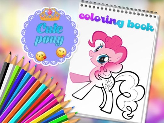Cute Pony Coloring Book Image