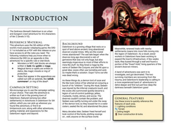 DD-01 The Darkness Beneath Dalentown for 5th Edition screenshot