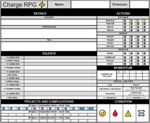 Charge RPG Character Spreadsheet Image
