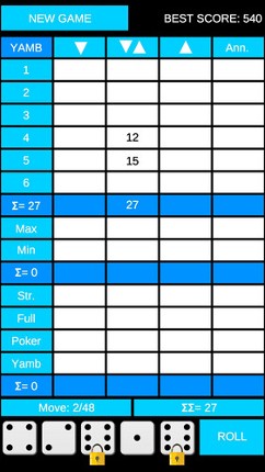 Yamb dice game - Unity source code Image