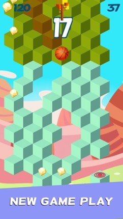 Cube Skip Ball Games - Reach up high in the sky play this endless blocks stacking free screenshot