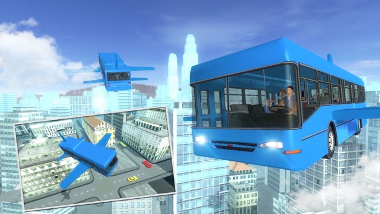 Flying Bus City Stunts Simulator - Collect stars by performing stunts in 3D modern city Image