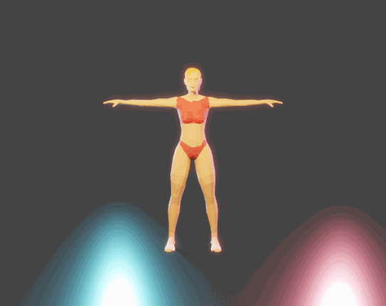 Low poly -Beach Woman -50 Beach Sport poses Image