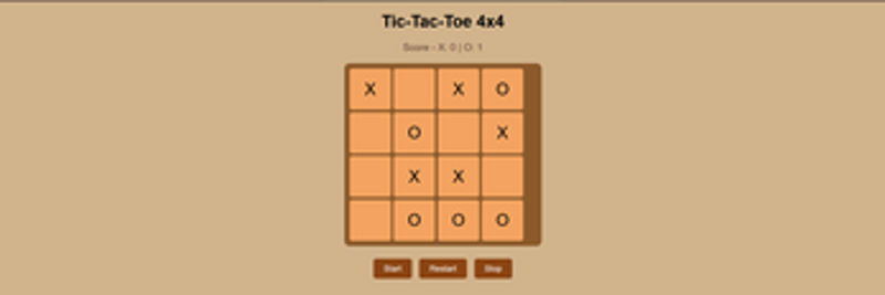 Tic-Tac-Toe 4x4 | HTML, CSS, JS Image