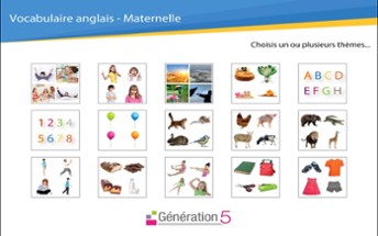 Vocabulaire anglais Maternelle Image