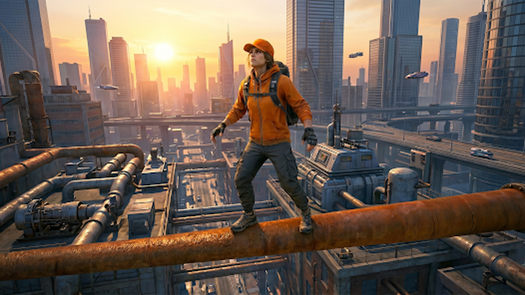 Going Up Rooftop Sky Parkour Image