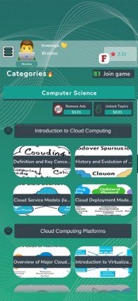 Computer Science Quiz Topics screenshot