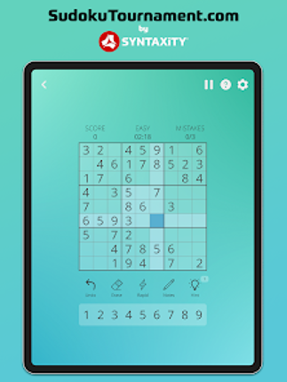 SudokuTournament.com screenshot