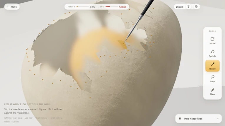 Raw Egg Peeling screenshot