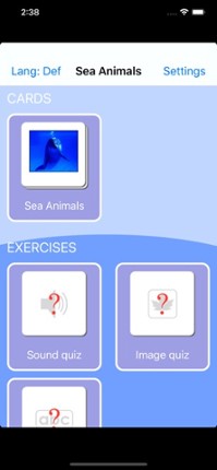 Sea Animals. Learning Cards Image
