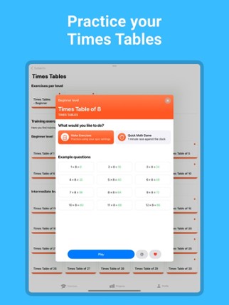 Mental Math App &amp; Times Tables screenshot