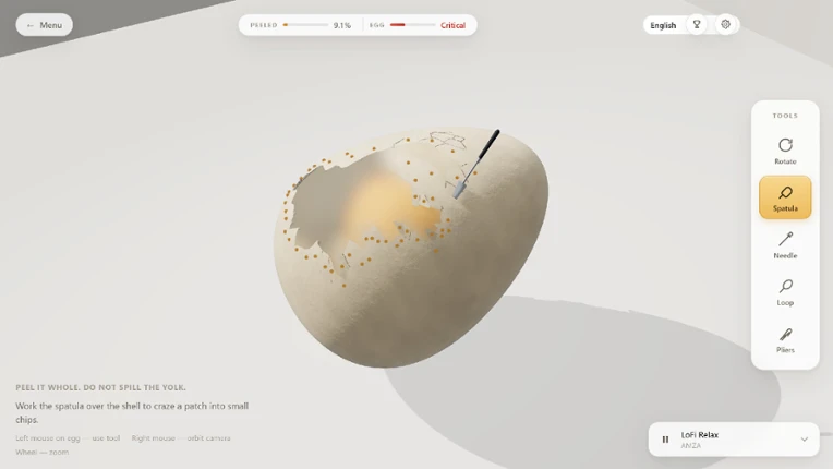 Raw Egg Peeling screenshot