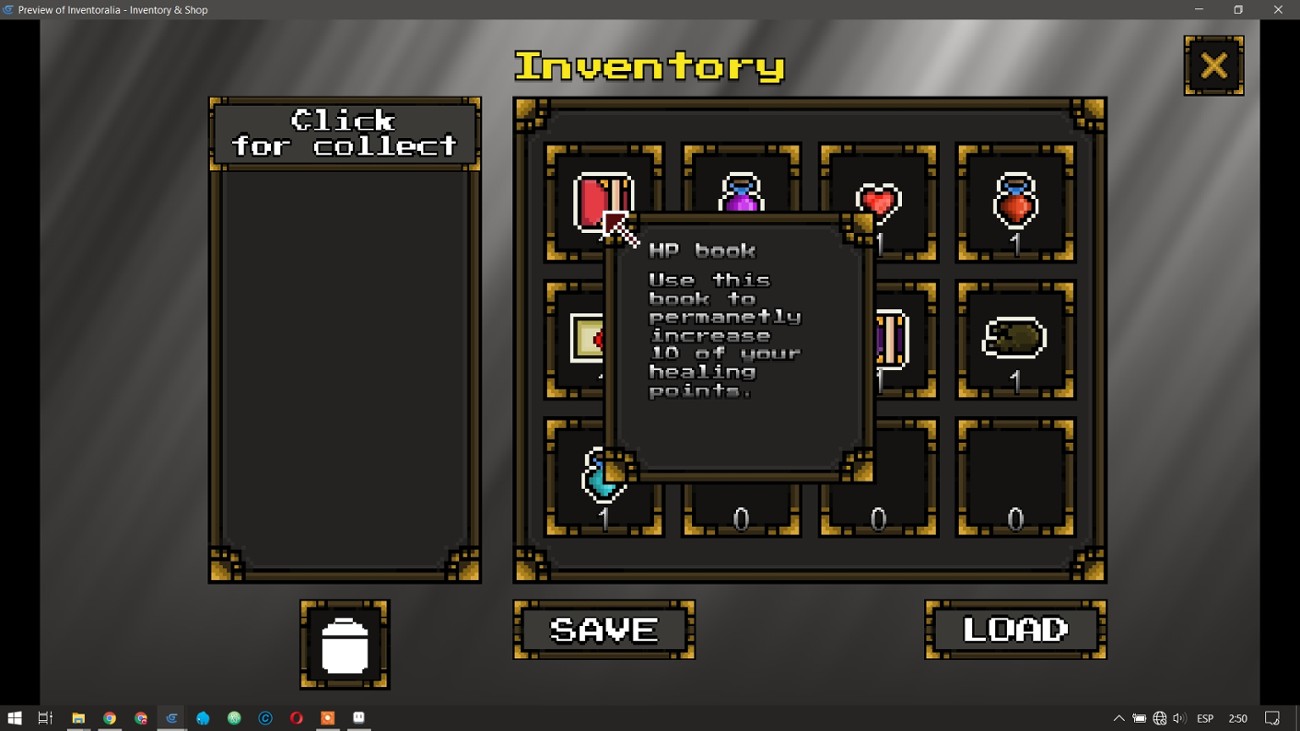 Games like GDevelop - Inventoralia - Inventory & shop Template for GDevelop 5
