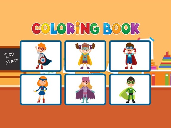 Superhero Kids Coloring Book - Painting Game Image