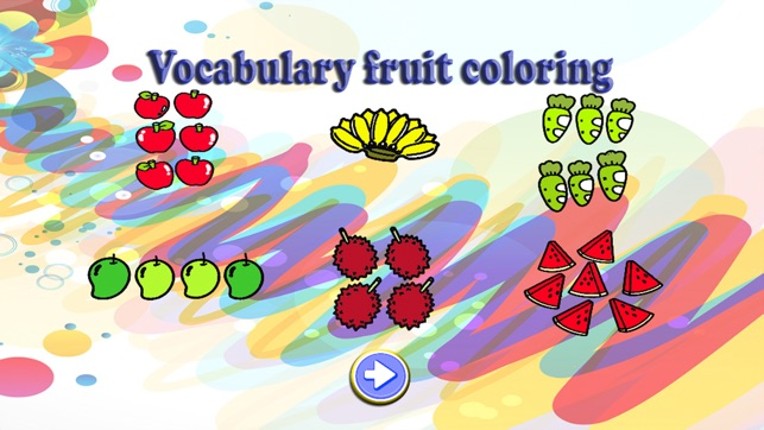 Vocabulary fruit Coloring Book screenshot