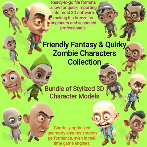 Games like Friendly Fantasy & Quirky Zombie Characters Collection 3D Model